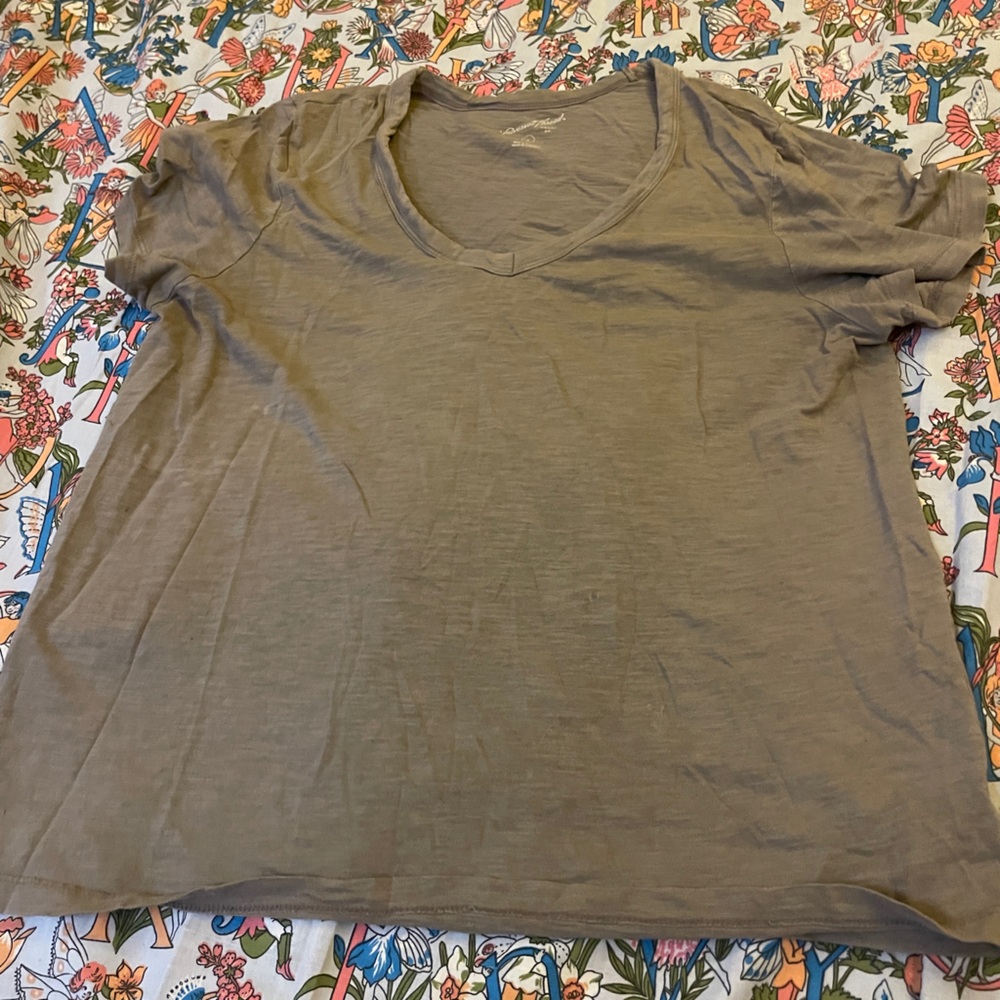 womens vneck olive shirt